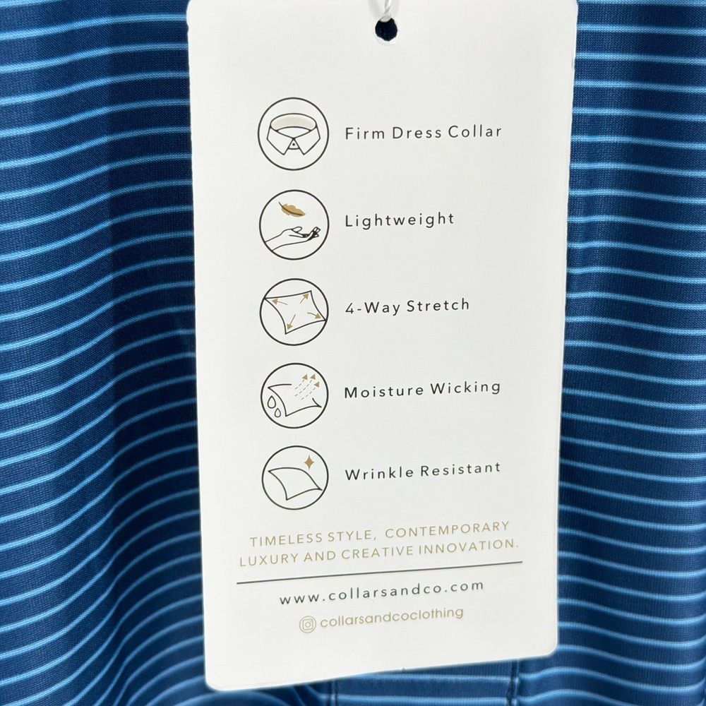 Collars & Co Featherweight Flex Polo Shirt Men's Relaxed 3XL Woodmont Blue NEW - Picture 6 of 9